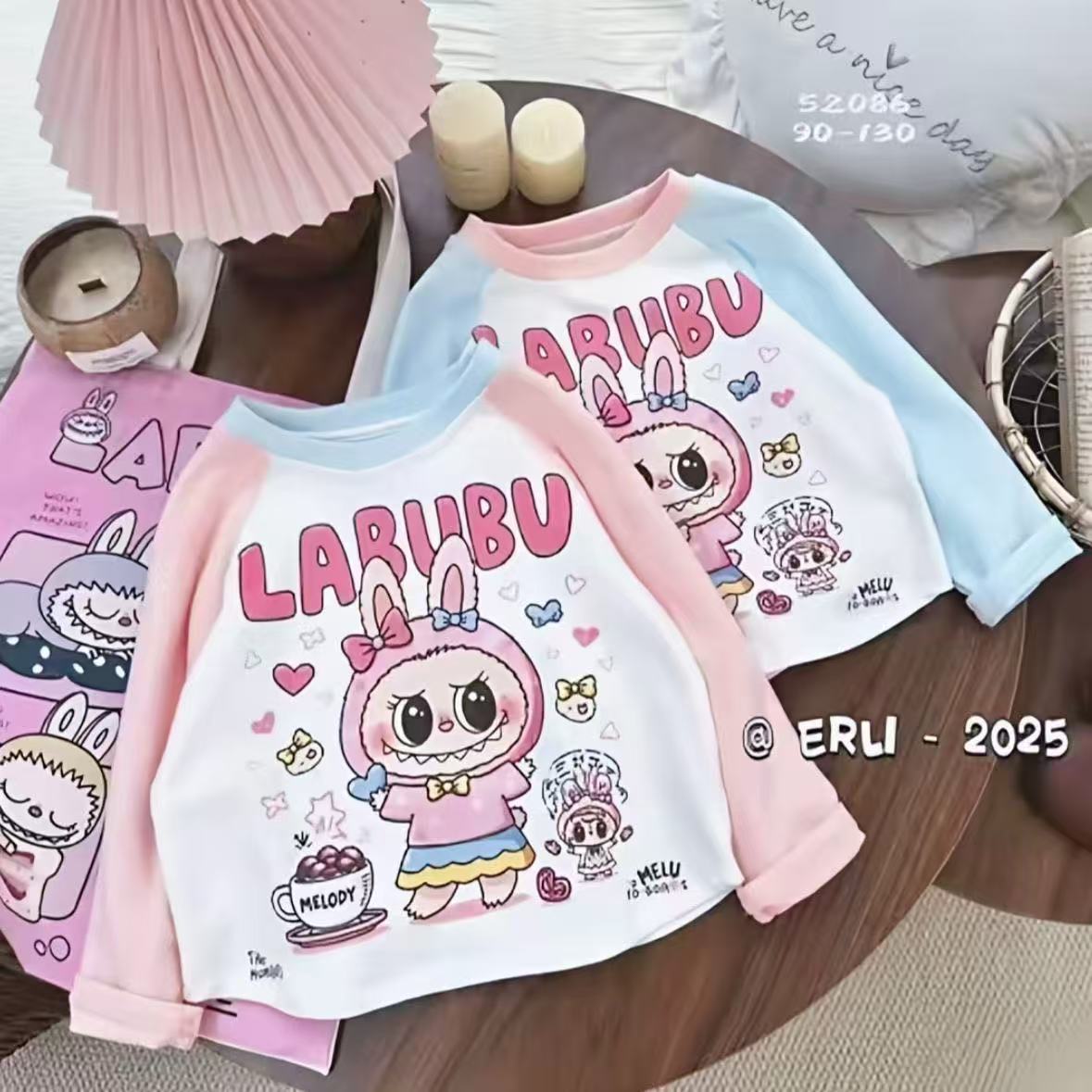 2025儿童长袖t恤新款女童上衣插肩韩版百搭女孩春秋简约外穿打底