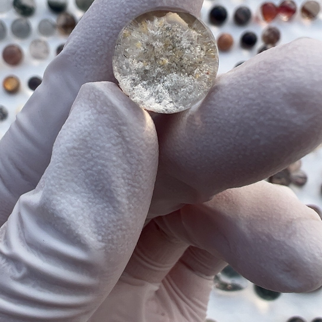 水晶晶中晶12.5mm打孔定制不退换未镶嵌J****r