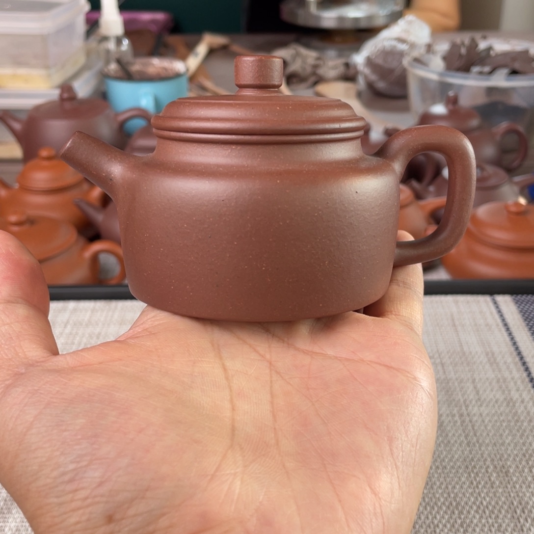 茶壶紫砂半手工台西紫泥德钟壶150cc