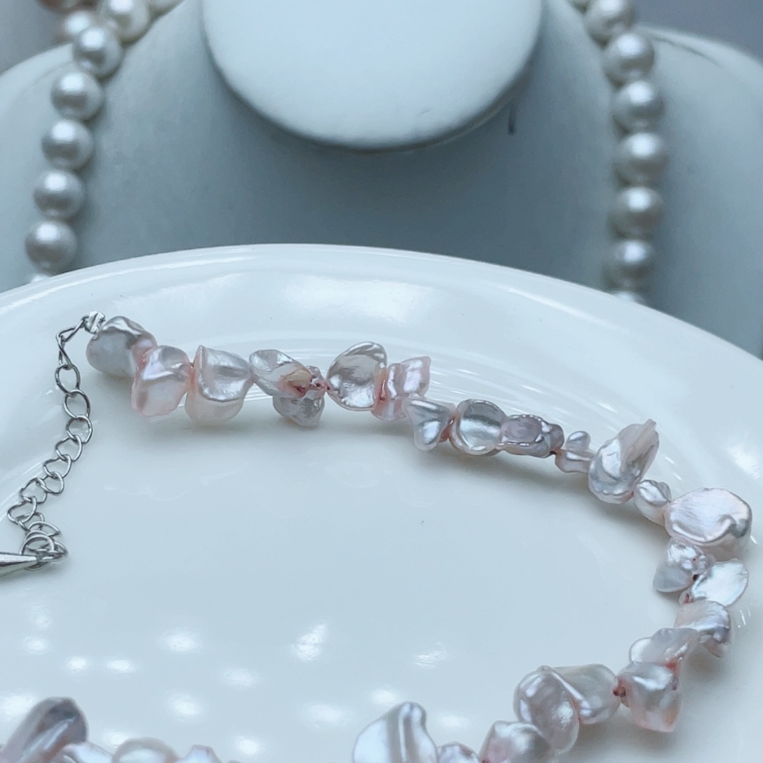 淡水珍珠颈饰钛钢