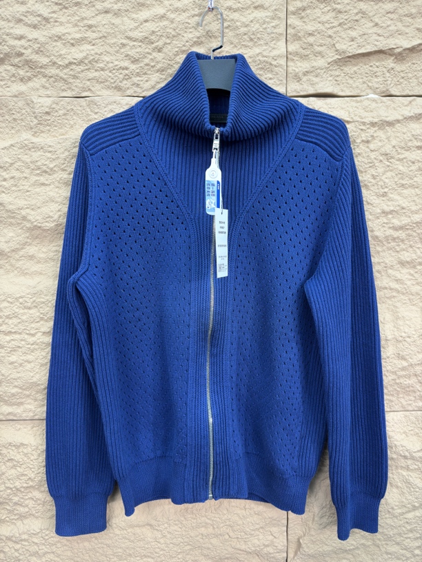 99新 Prada/普拉达 99新/54码/蓝色针织开衫外套/工价14900