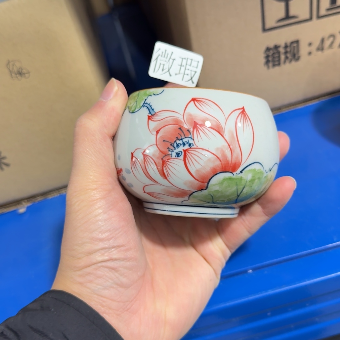 釉下手绘茶具微瑕