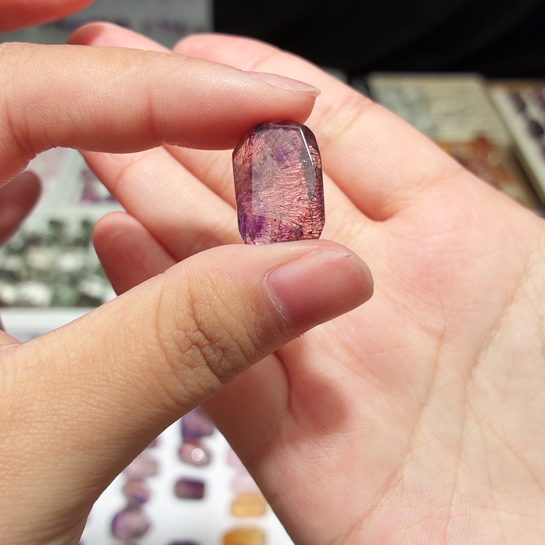 未镶嵌吊坠(不含链)水晶紫超七 随形 打孔定制不退换