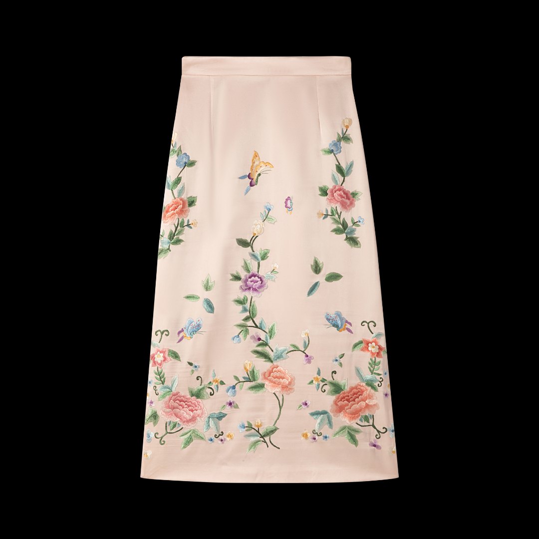 [花锦集]中国风重刺绣半身裙V1304