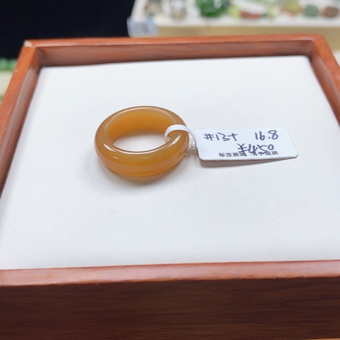 胃***好和田玉未镶嵌戒圈专拍5-16.8内径