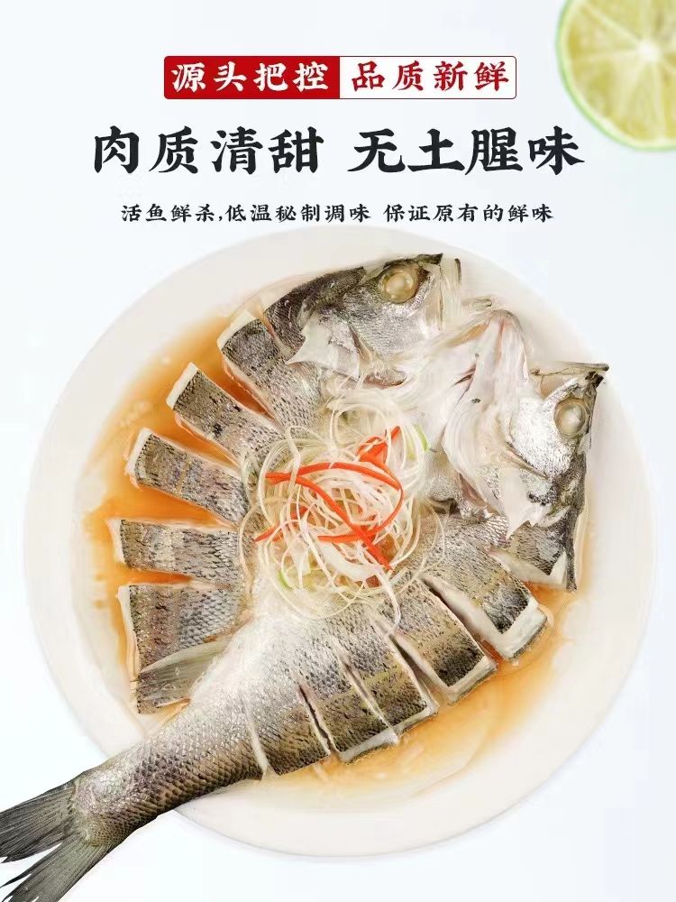 开背七星海鲈鱼免处理活鱼现杀速冻发货新鲜冷冻生鲜鱼