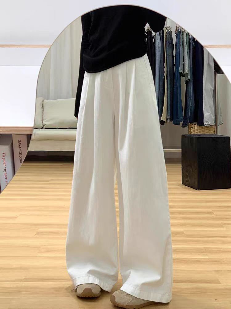 2568阔腿裤女夏季新款奶奶裤高腰大直筒裤