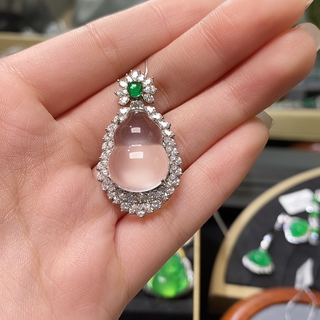 石英质玉颈饰银S925镶嵌短****腰琳@@34348