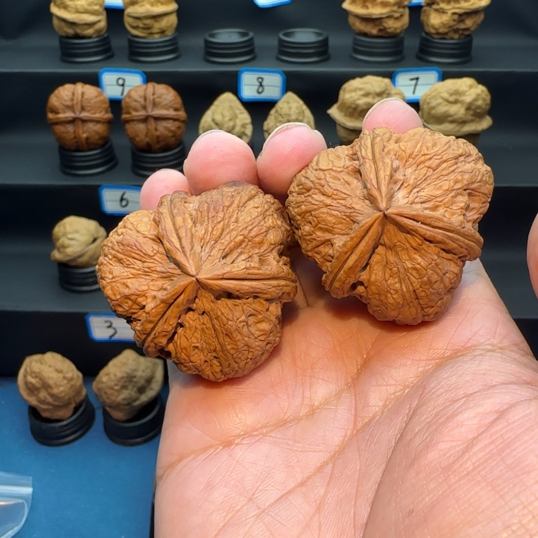 初***、桃核把件狮子三棱