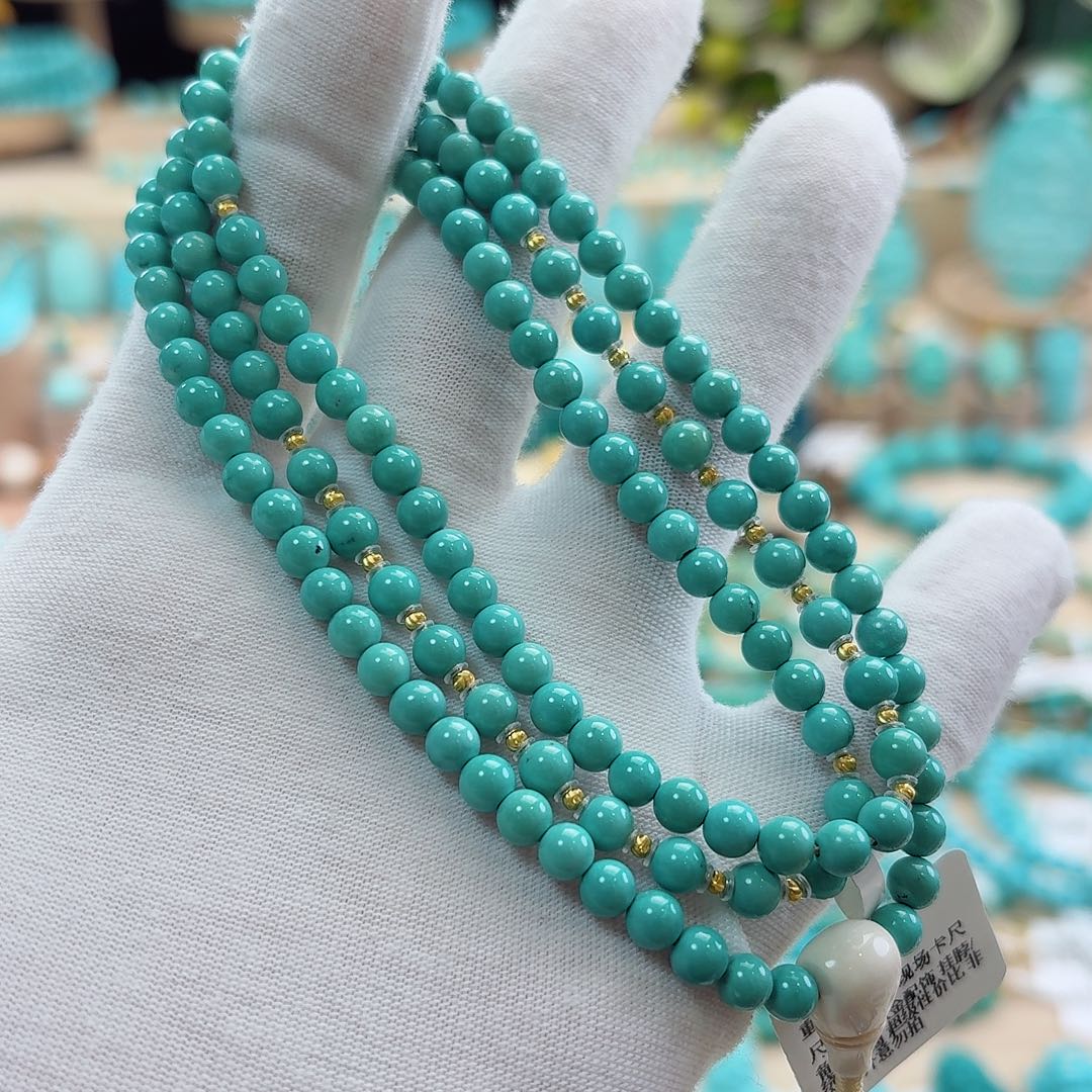 绿松石18K金镶嵌珠宝奇石