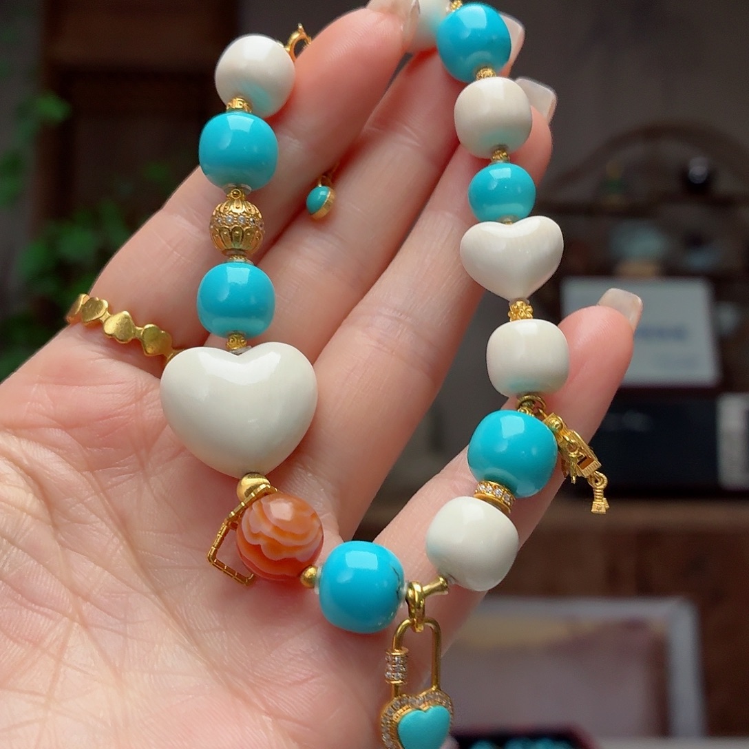 小***珠绿松石18K金镶嵌珠宝奇石总价16900，分单