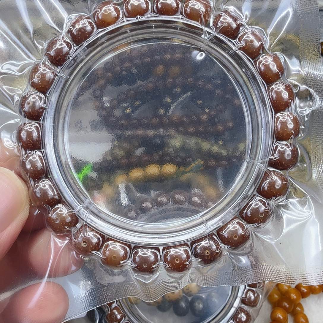 星月菩提手串87尽头粉冰星月菩提单圈0.9