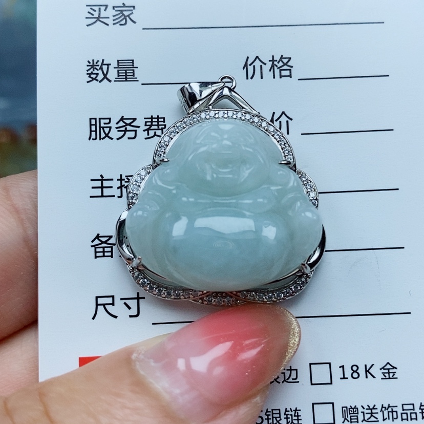 【闪购商品】翡翠未镶嵌颈饰天然翡翠A货佛公