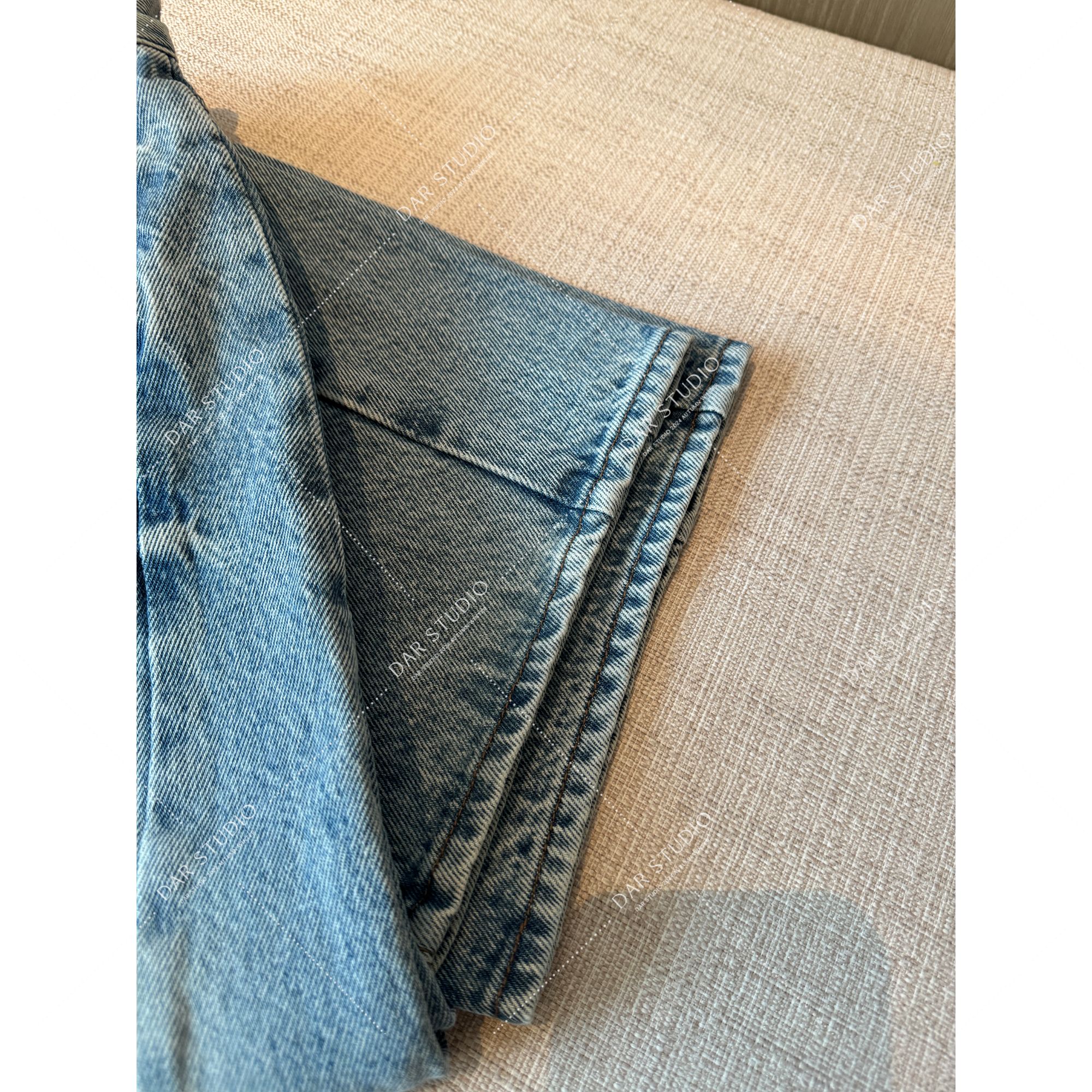 DAR STUDIO 高线系列【九分雪花】2025早春新雪花宽松设计感牛仔裤