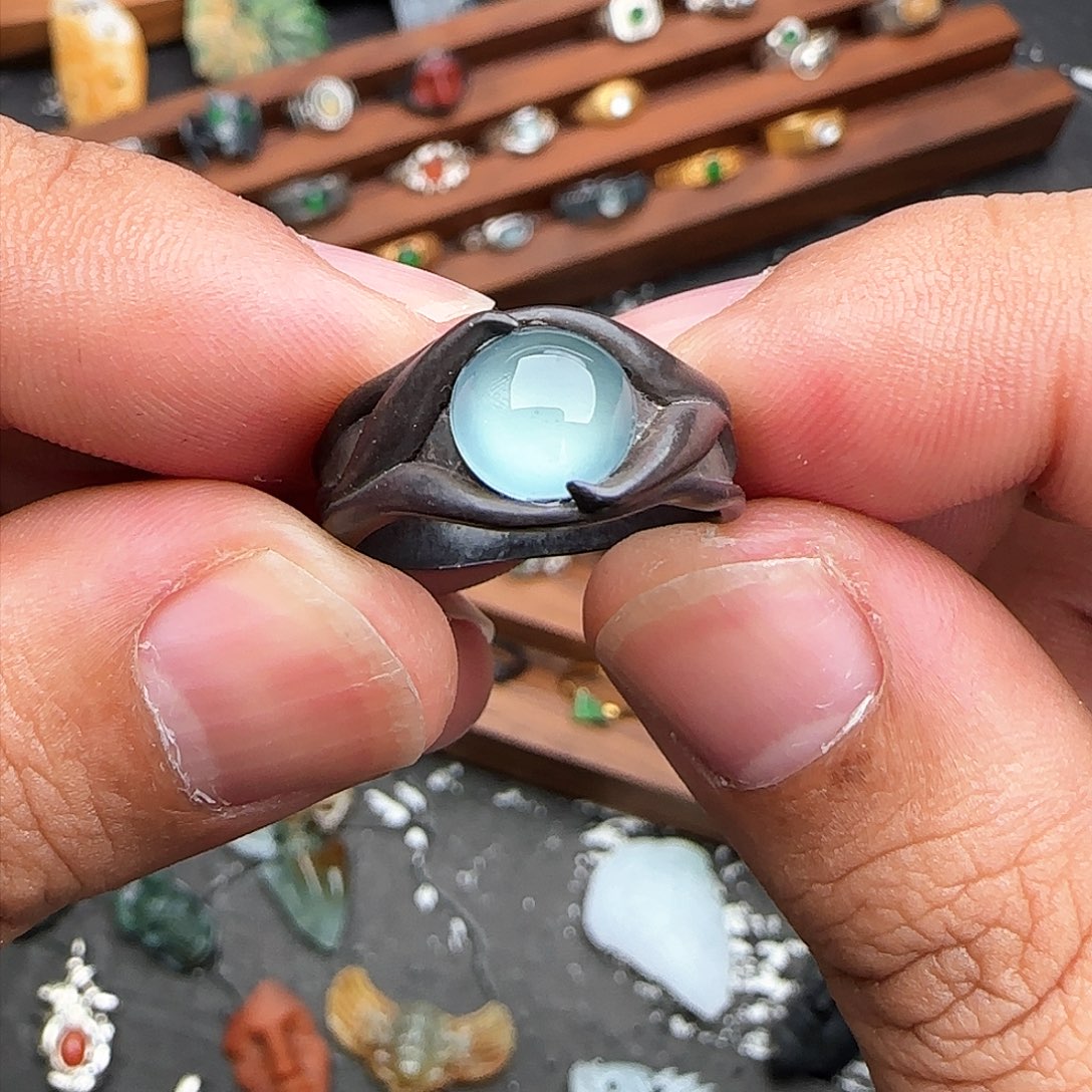 翡翠戒指银S925镶嵌M***e