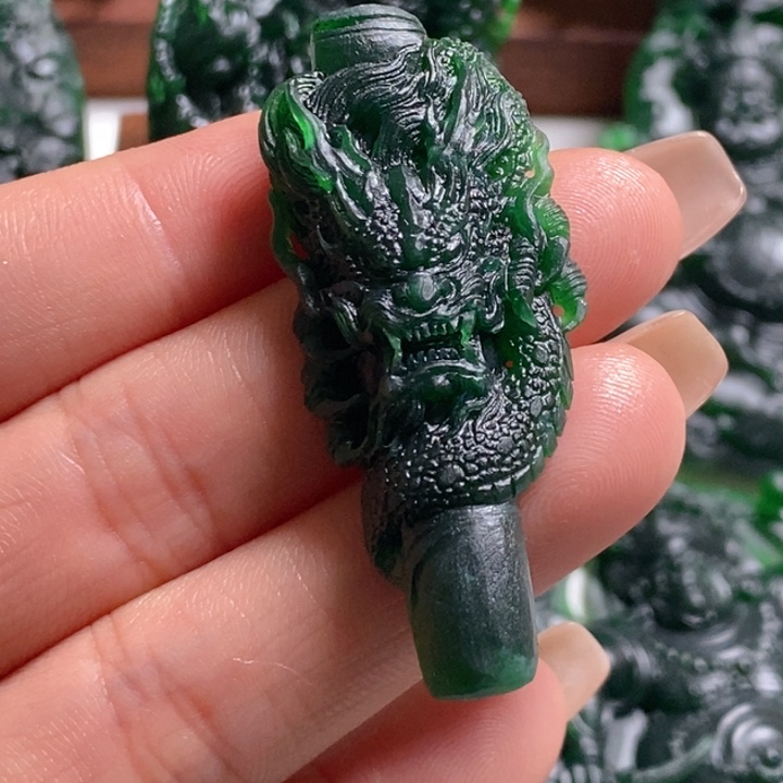 定制翡翠未镶嵌天然A货翡翠龙柱W