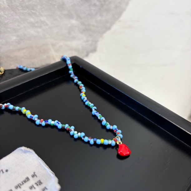 铜合金项链 红爱心项链XL3529