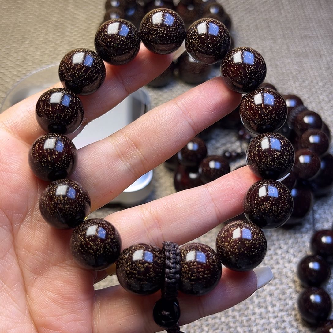 眉***辰檀香紫檀（小叶紫檀）1.5 15颗爆星