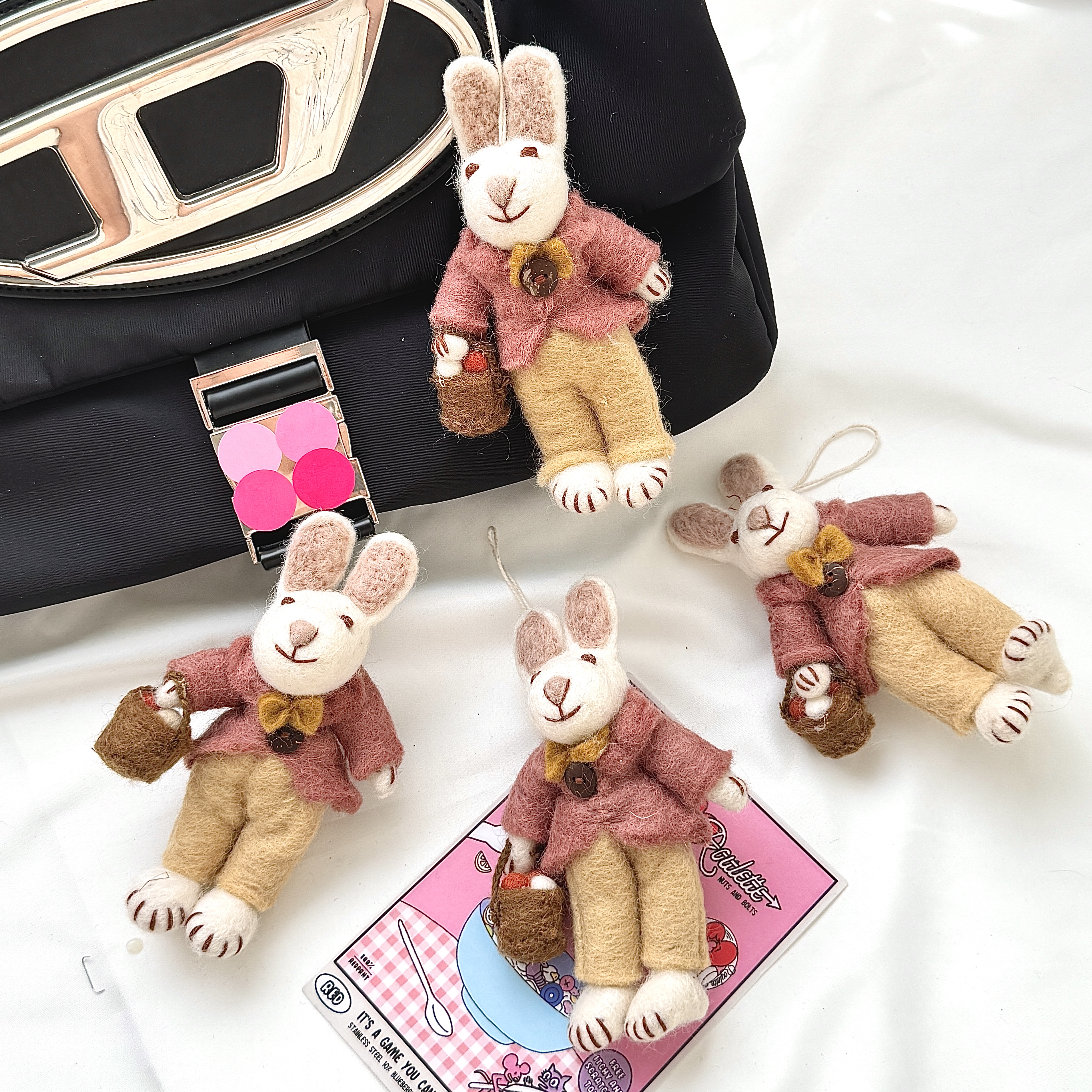 【文创好物成品】羊毛毡兔子挂件