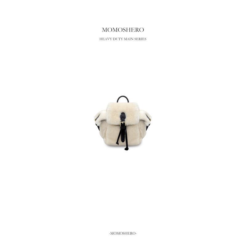 Momoshero【nano滑雪系列/白】”走秀画报级~超有范“羊毛双肩包