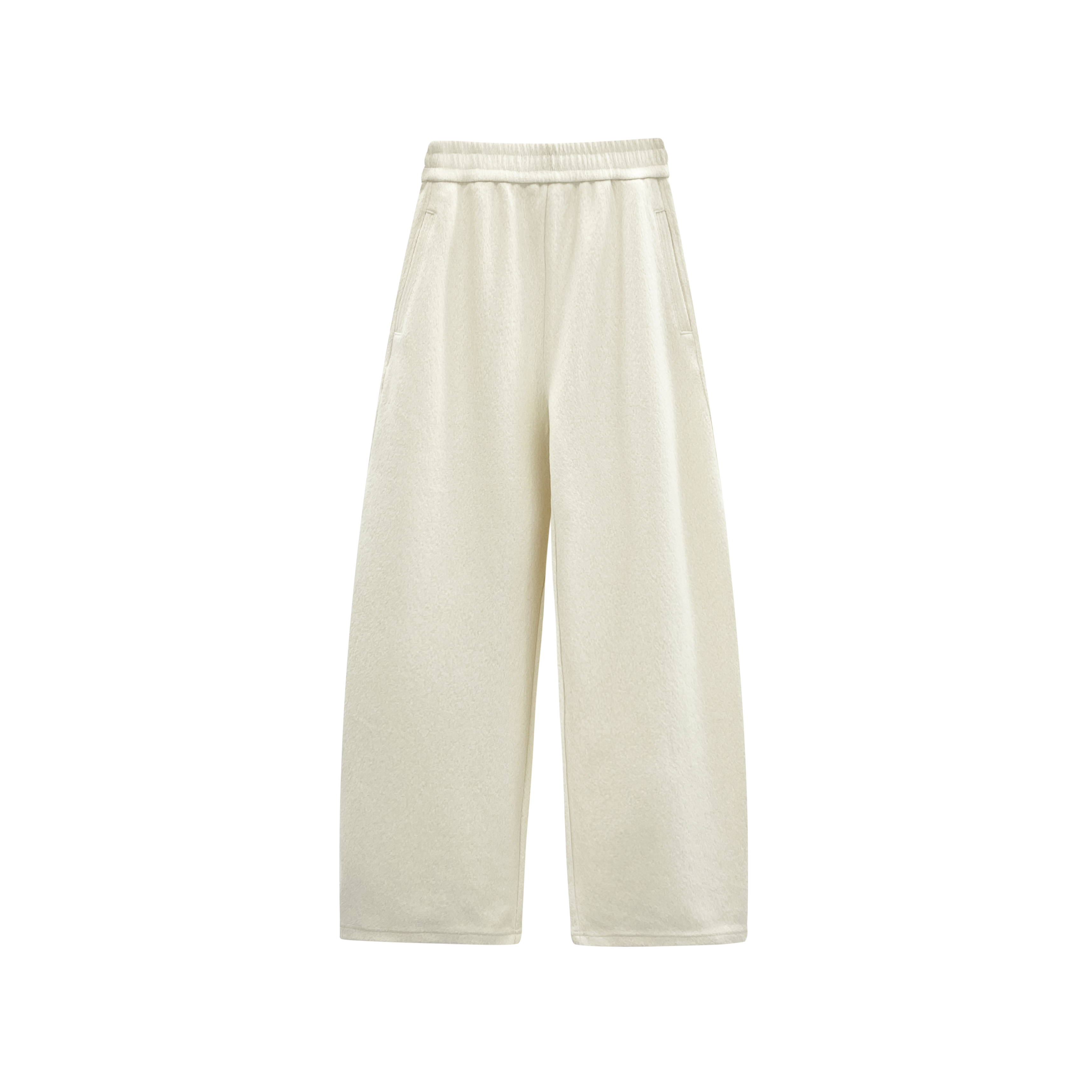 【安安推荐】纯色百搭蚕丝羊毛立体肌理混纺茧型裤K7550