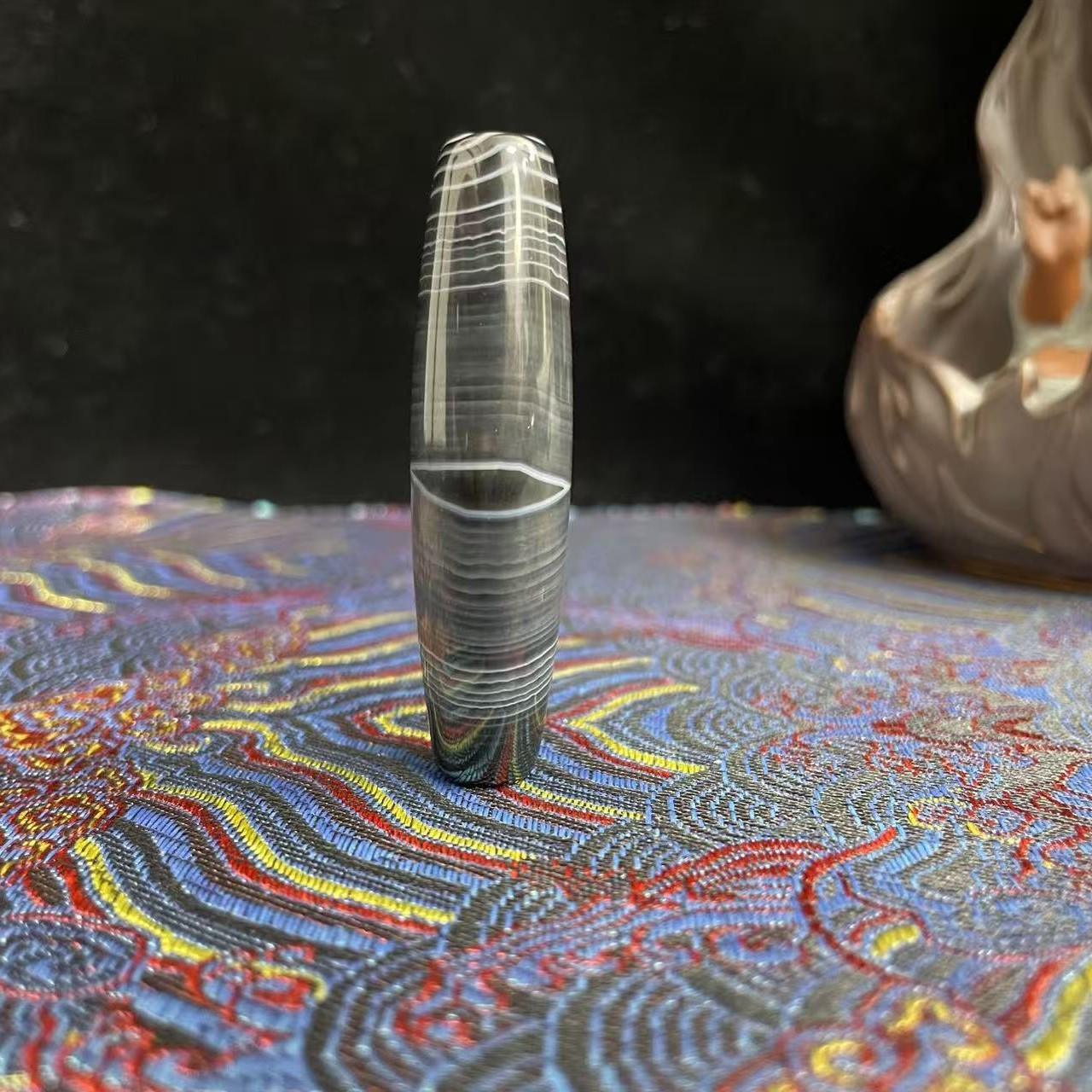 缠丝带眼高油皮壳老味十足玛瑙管珠