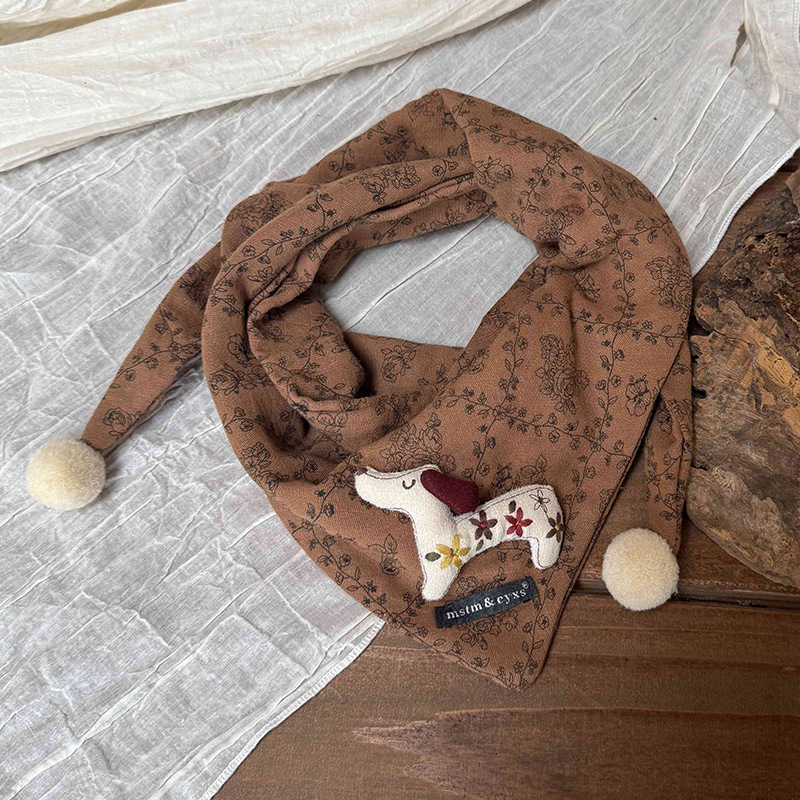 春秋法式韩版卡通保暖小围巾男女童保暖护颈护脖颈套