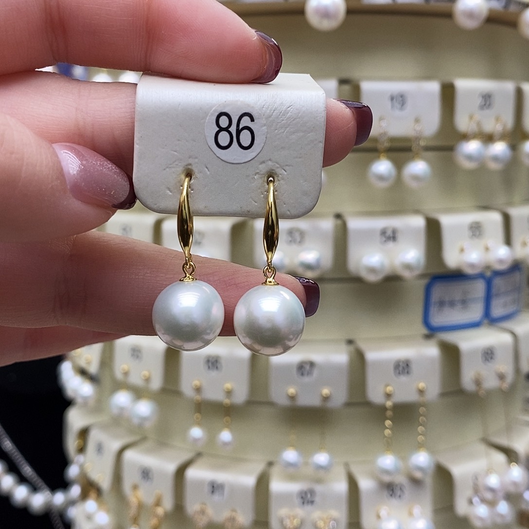 淡水珍珠耳饰银S925镶嵌