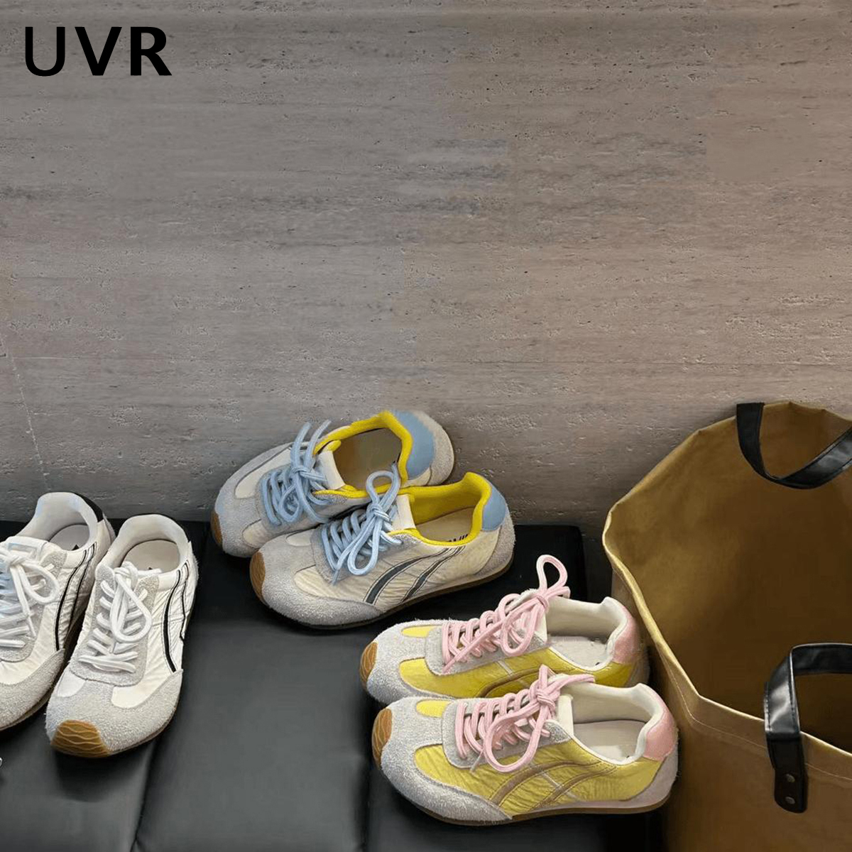 【UVR】春季新款德训鞋舒适百搭女鞋厚底透气休闲运动板鞋女