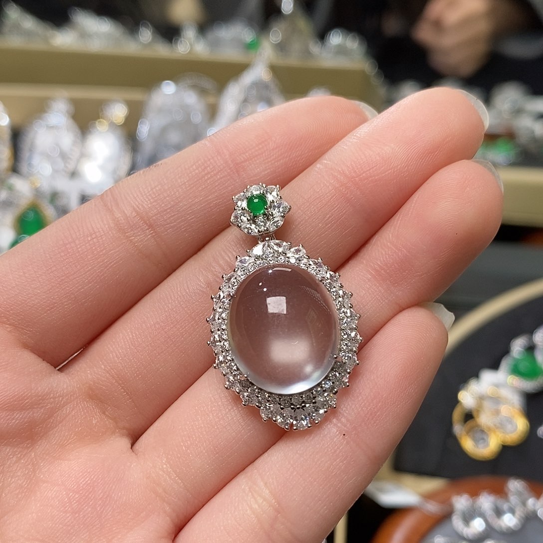 石英质玉颈饰银S925镶嵌琳@@A000081