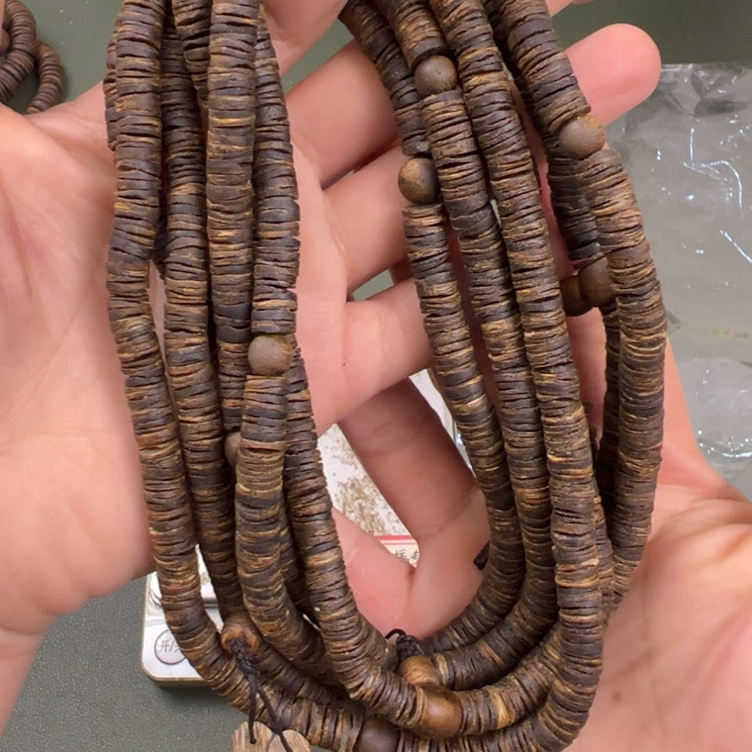 沉香手串海南老白棋沉水片珠多圈多样性发一07/28g