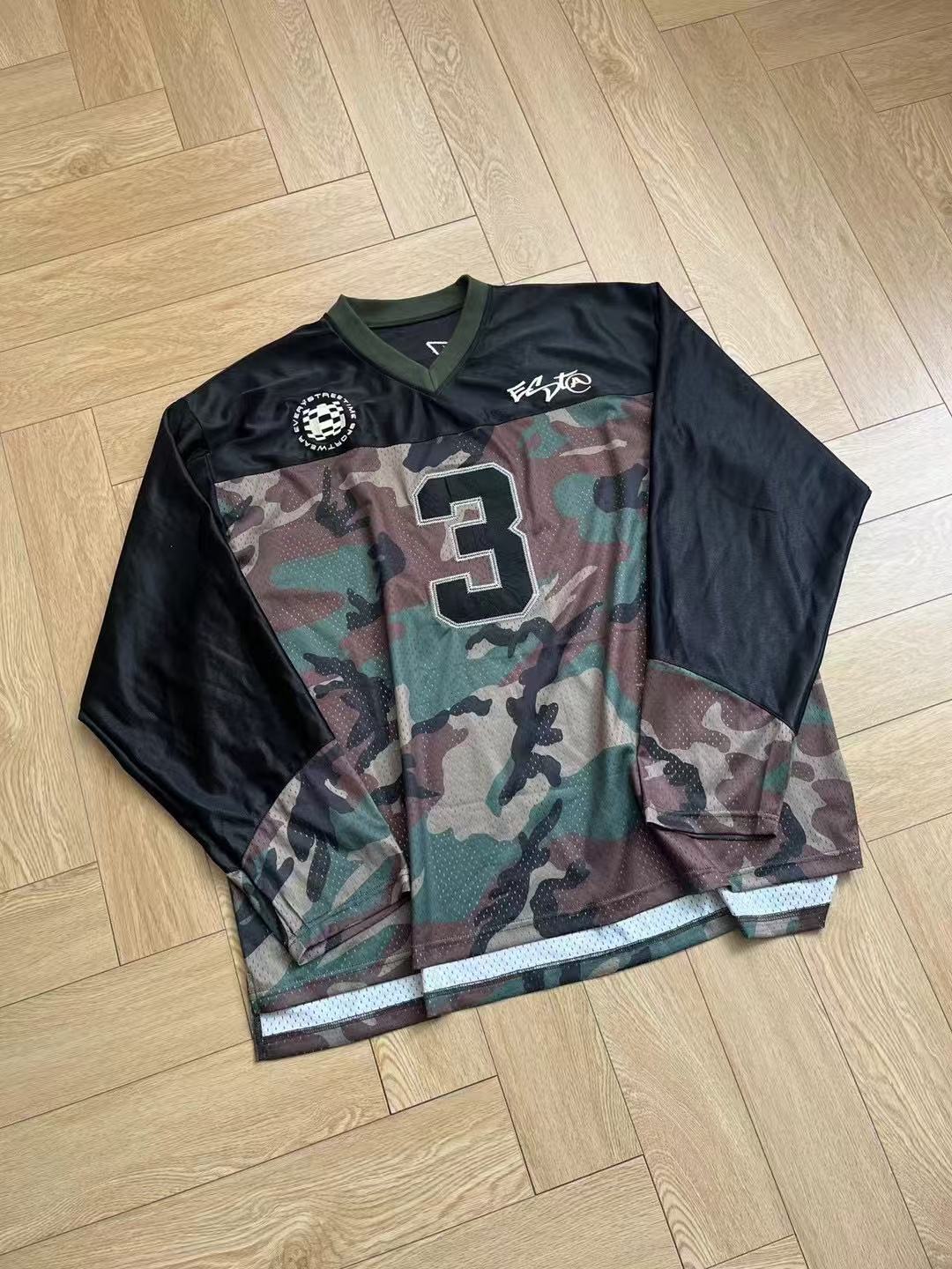 冰淇淋-迷彩球服长袖打底长T