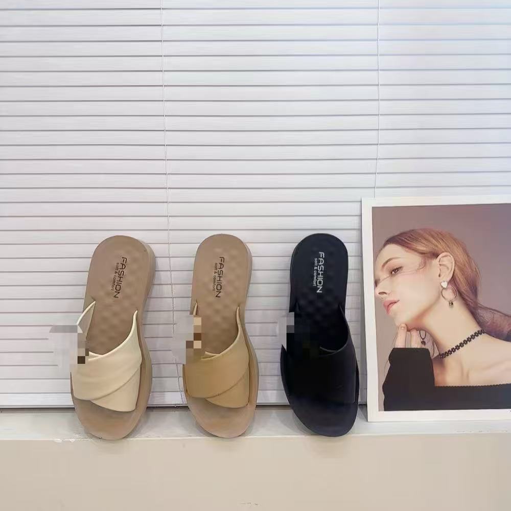 2208字母图案一脚蹬软底半拖