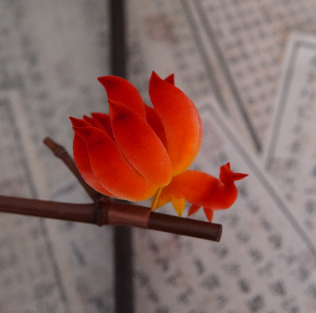 毛绒九尾狐非遗绒花九尾