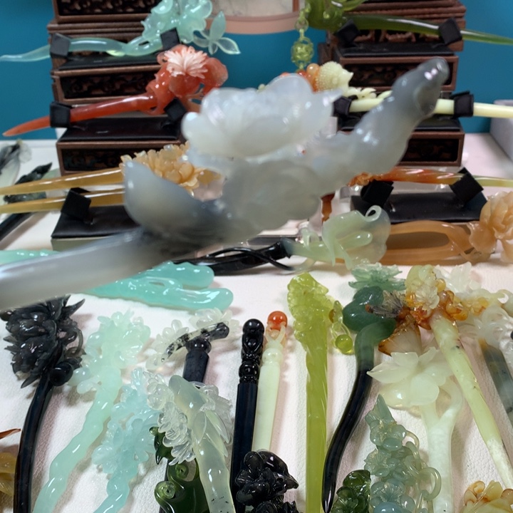 蛇纹石玉发簪未镶嵌