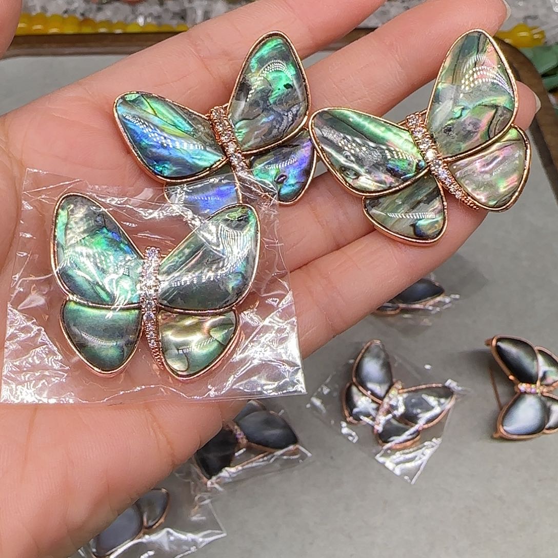 玛瑙/玉髓合金珠宝半成品鲍鱼贝一个