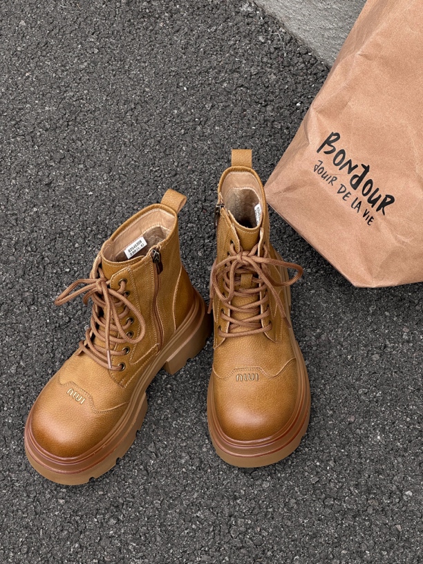 156达思图爆款厚底马丁靴女薄款2025新款早秋女鞋百搭靴子短靴