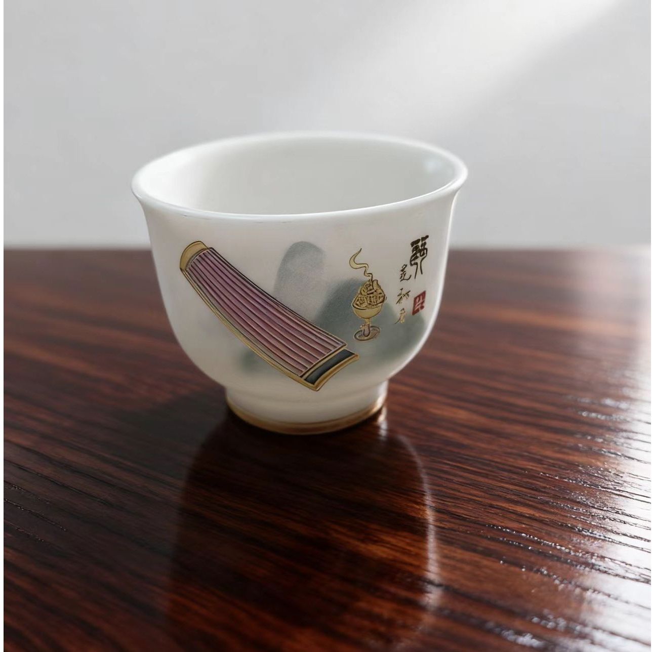 龙窑茶器  羊脂玉杯子 琴  719  （直播）