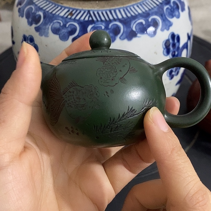 三***叔紫砂茶壶陶瓷摆件工艺品摆件