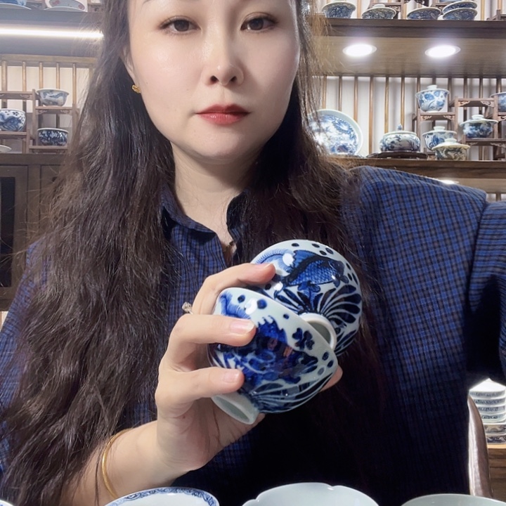 直播间福利鱼藻纹杯