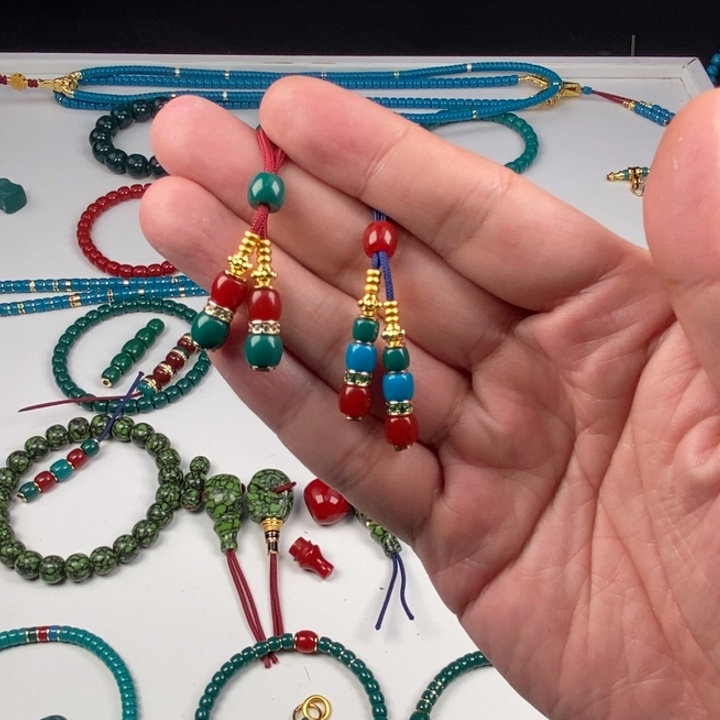 白***汤玻璃毛衣链2套弟子珠