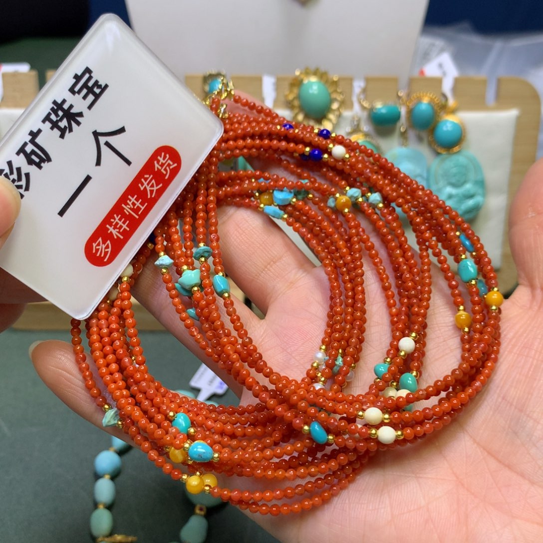 南红玛瑙项链银S925镀金镶嵌臻*阁