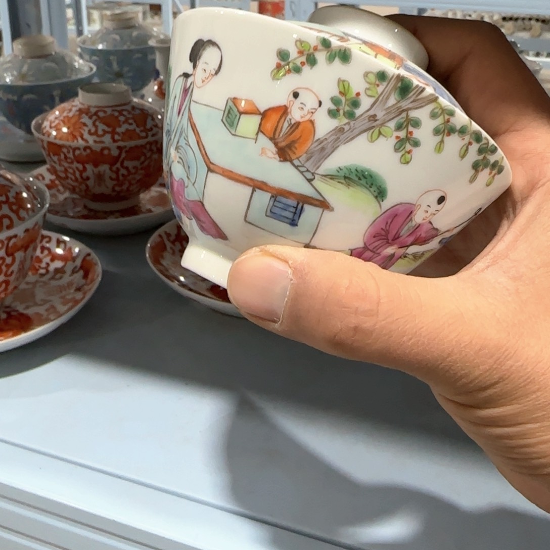 瓷片摆件手绘瓷器全部处理