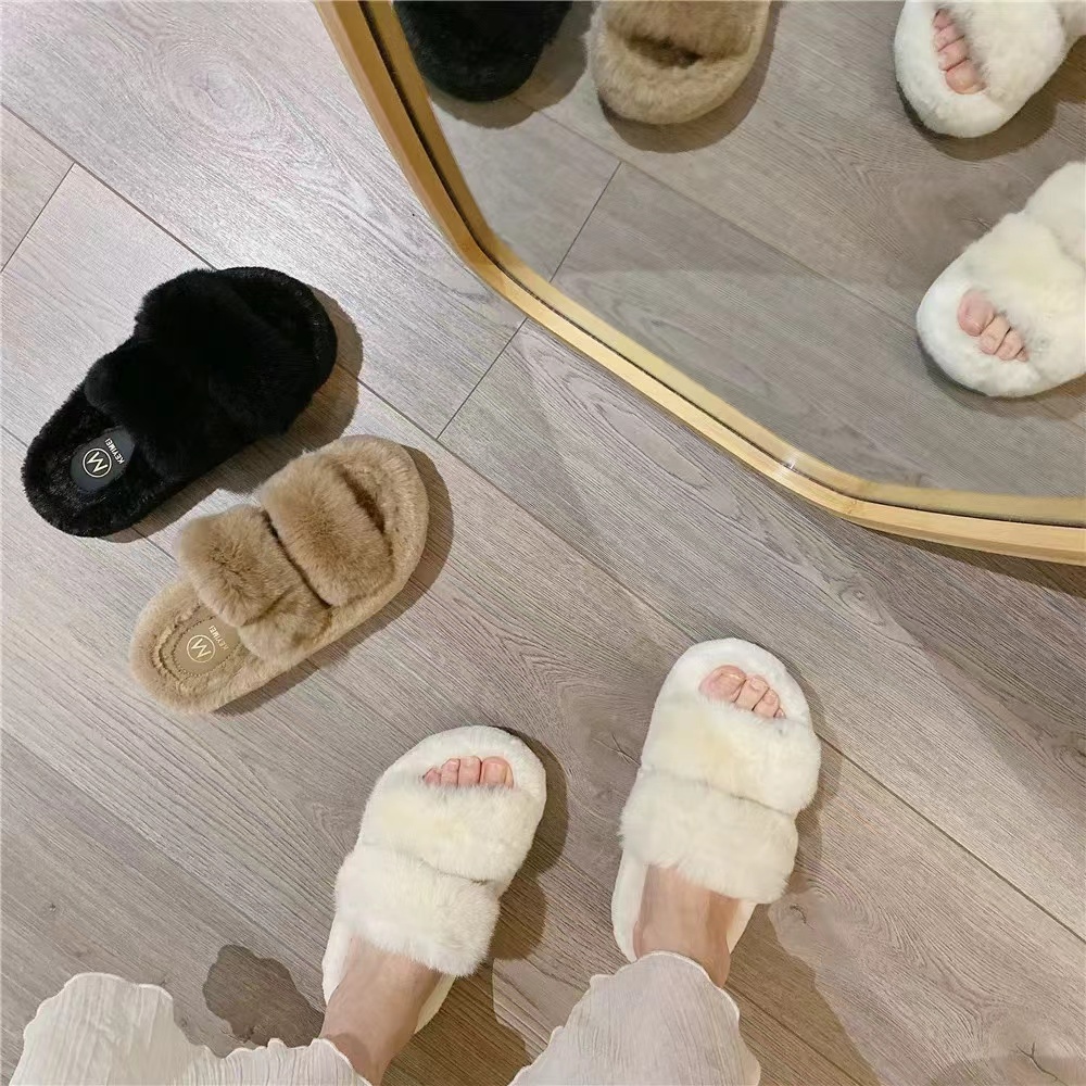 秋冬法式拖鞋女新款配裙子仙女风毛毛拖鞋毛拖A8001