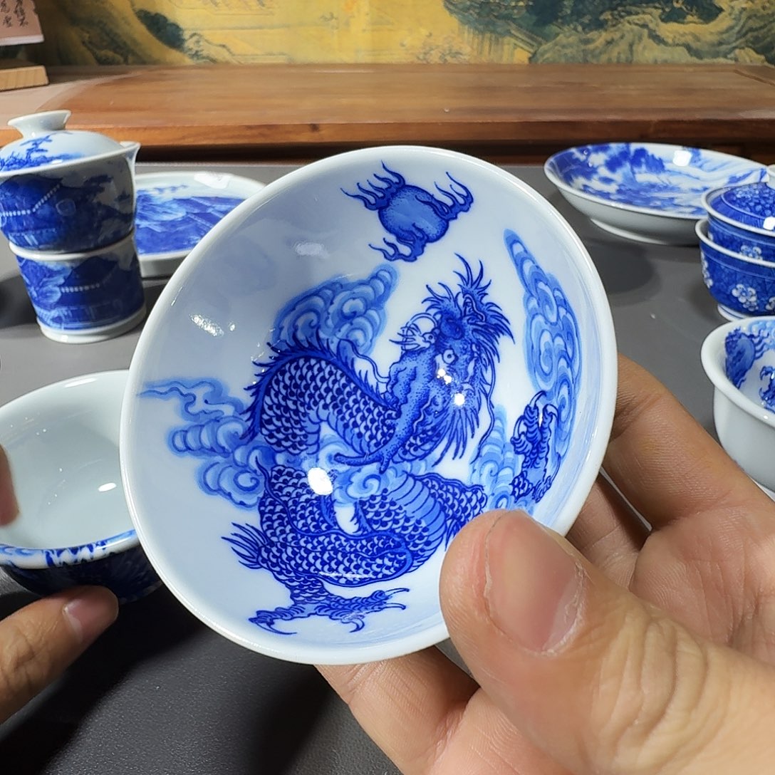 一***勇泥塑主人杯手工手绘微微瑕