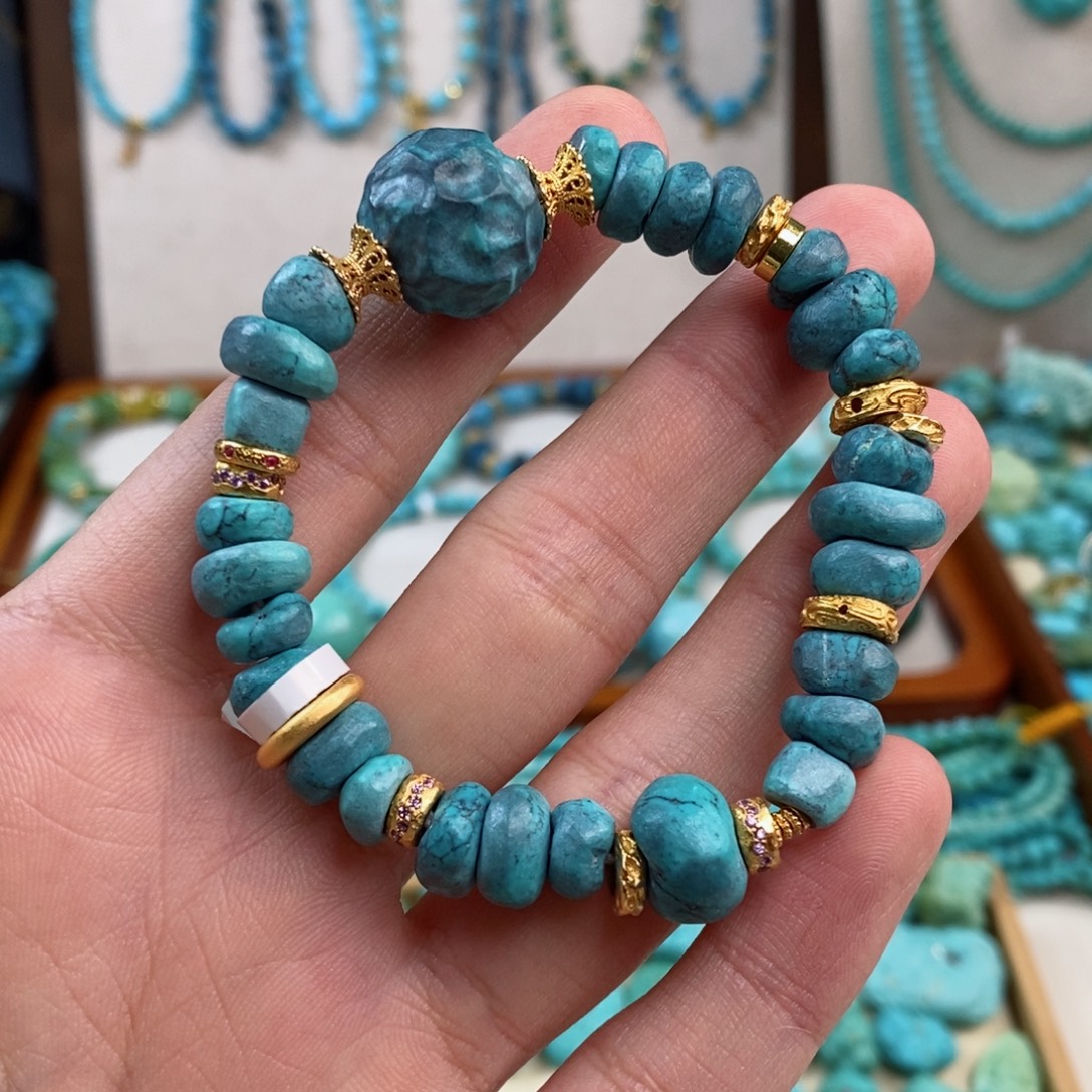 比***沉绿松石未镶嵌手串