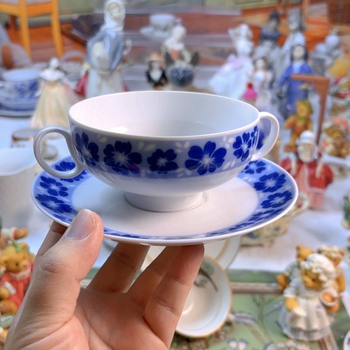 摆件欧洲中古瓷器好看冲鸭！