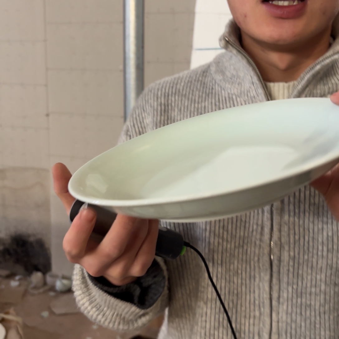 陶瓷10英寸影青深盘➕12英寸影青鱼盘微瑕