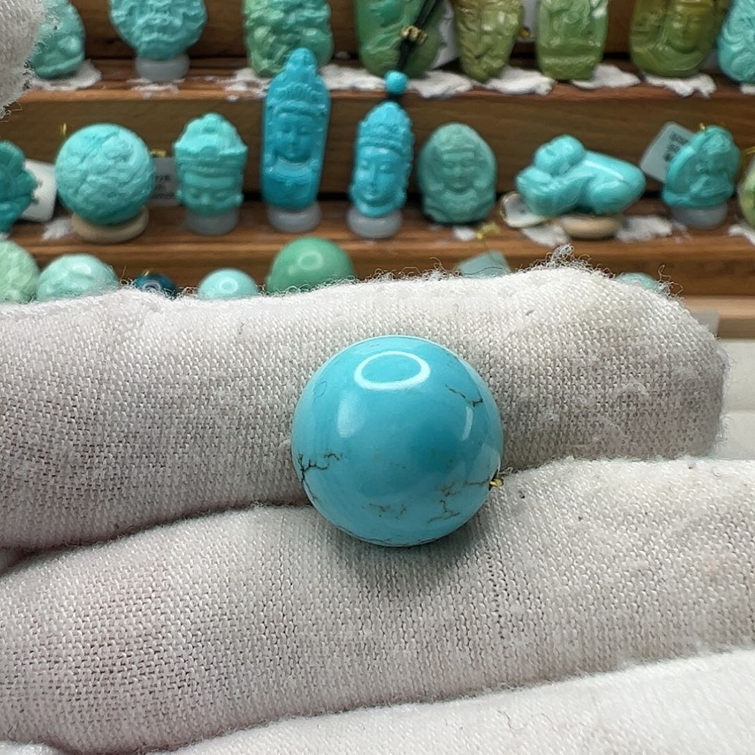 绿松石圆珠 未镶嵌
