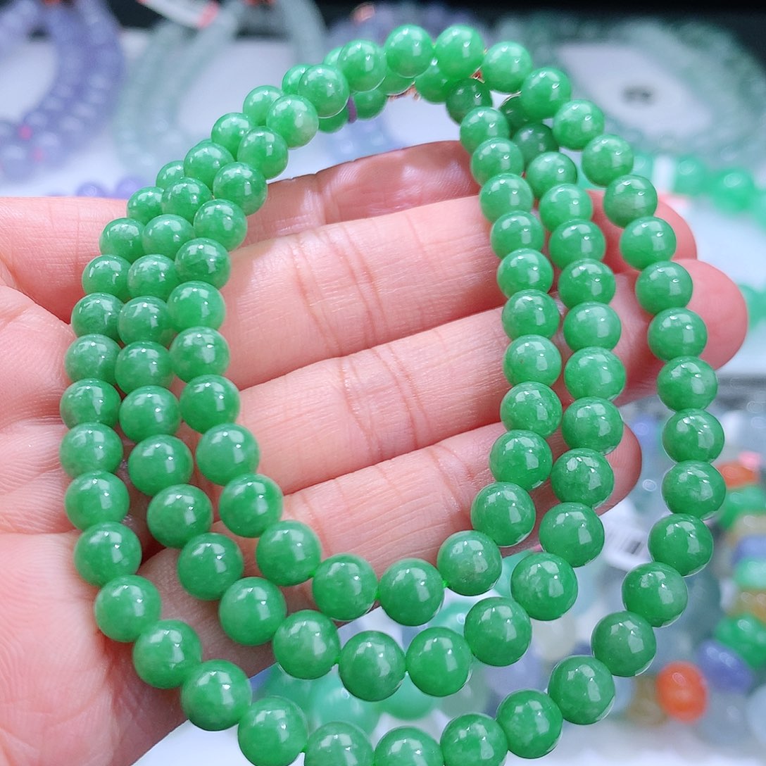 翡翠手链未镶嵌卡6mm